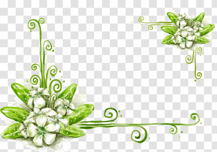 Desktop Wallpaper Green Clip Art - Flora - Hand-painted Floral Icon Transparent PNG