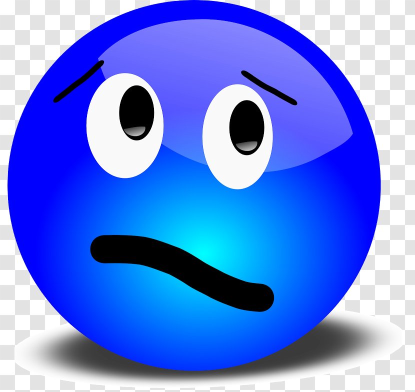 Smiley Emoticon Face Clip Art - Blue - Unhappy Picture Transparent PNG