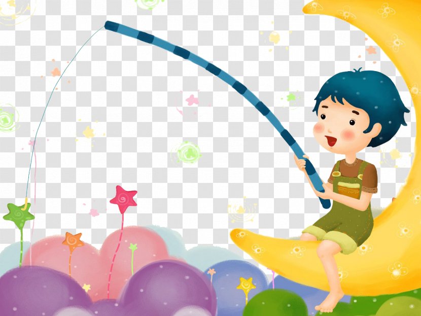 Cartoon Animation Wallpaper - Child - Sketch Boy Fishing Transparent PNG