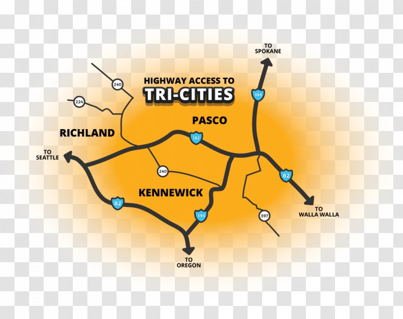 Kennewick City Map Diagram - Tricities Transparent PNG