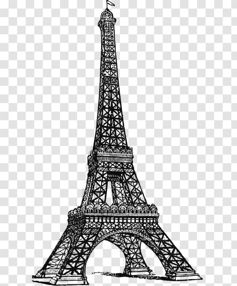 Eiffel Tower CN - Monochrome Photography - Torre Transparent PNG