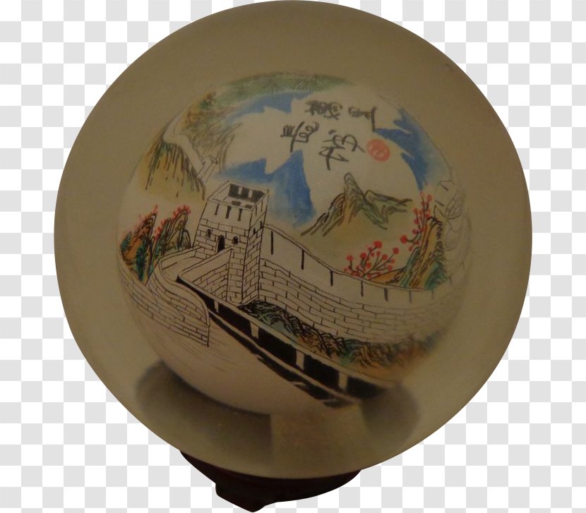 Great Wall Of China Painting Glass Paperweight Crystal Ball - Art Transparent PNG