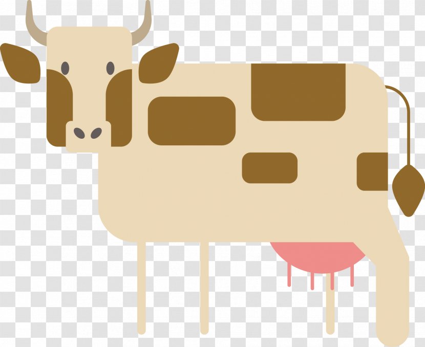 Dairy Cattle Domestic Pig Farm - Illustrator - Cow Vector Transparent PNG