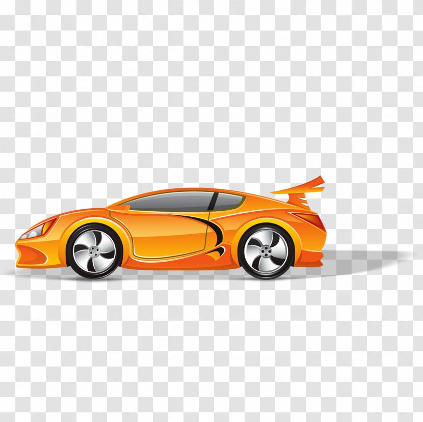 Cartoon - Compact Car - Yellow Sports Transparent PNG