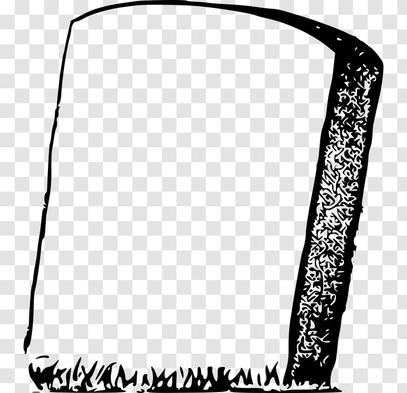 Headstone Cemetery Clip Art - Black And White Transparent PNG