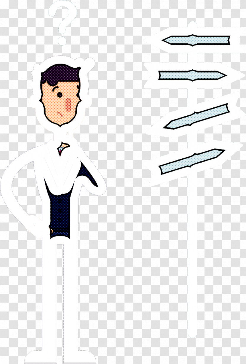Cartoon Standing Male Line Hand Transparent PNG