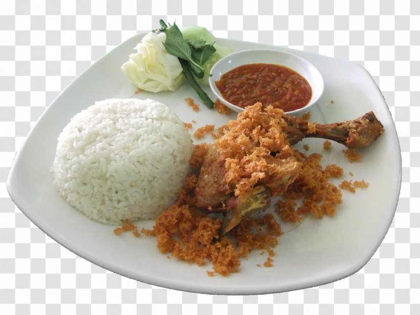 Ayam Goreng Asli Prambanan Indonesian Cuisine Fried Chicken Nasi Campur - Lunch - With Rice Transparent PNG