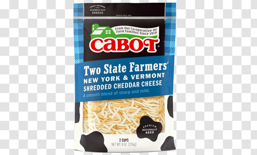 Cabot Creamery Milk Tillamook Cheddar Cheese - Grated - Shredded Transparent PNG