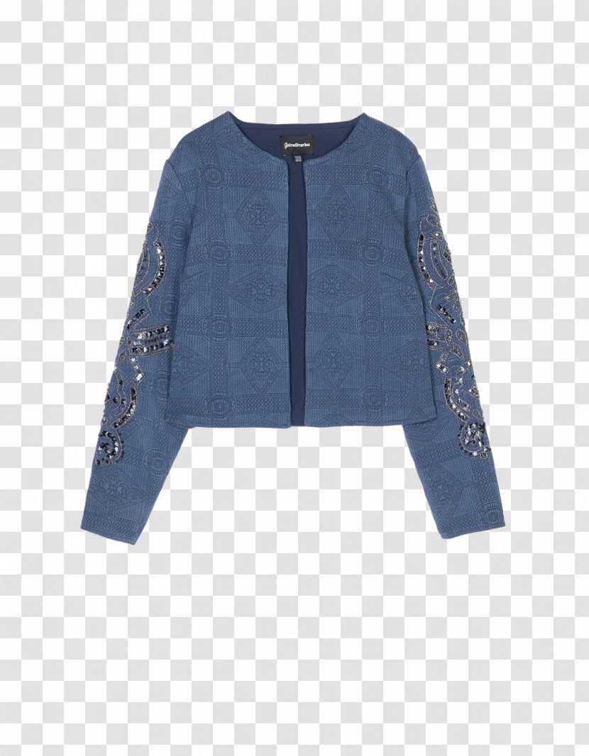 Sleeve Denim Jacket Outerwear - Blue Transparent PNG