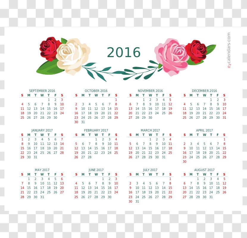 Calendar Flower Petal Text Craft Magnets - 2019 Transparent PNG