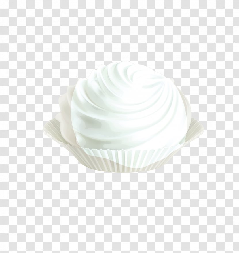 Buttercream Cup Baking - Vector White Cream Ice Lifelike Transparent PNG