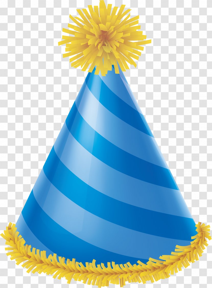 Party Hat Blue Birthday - Cap - Stripe Transparent PNG