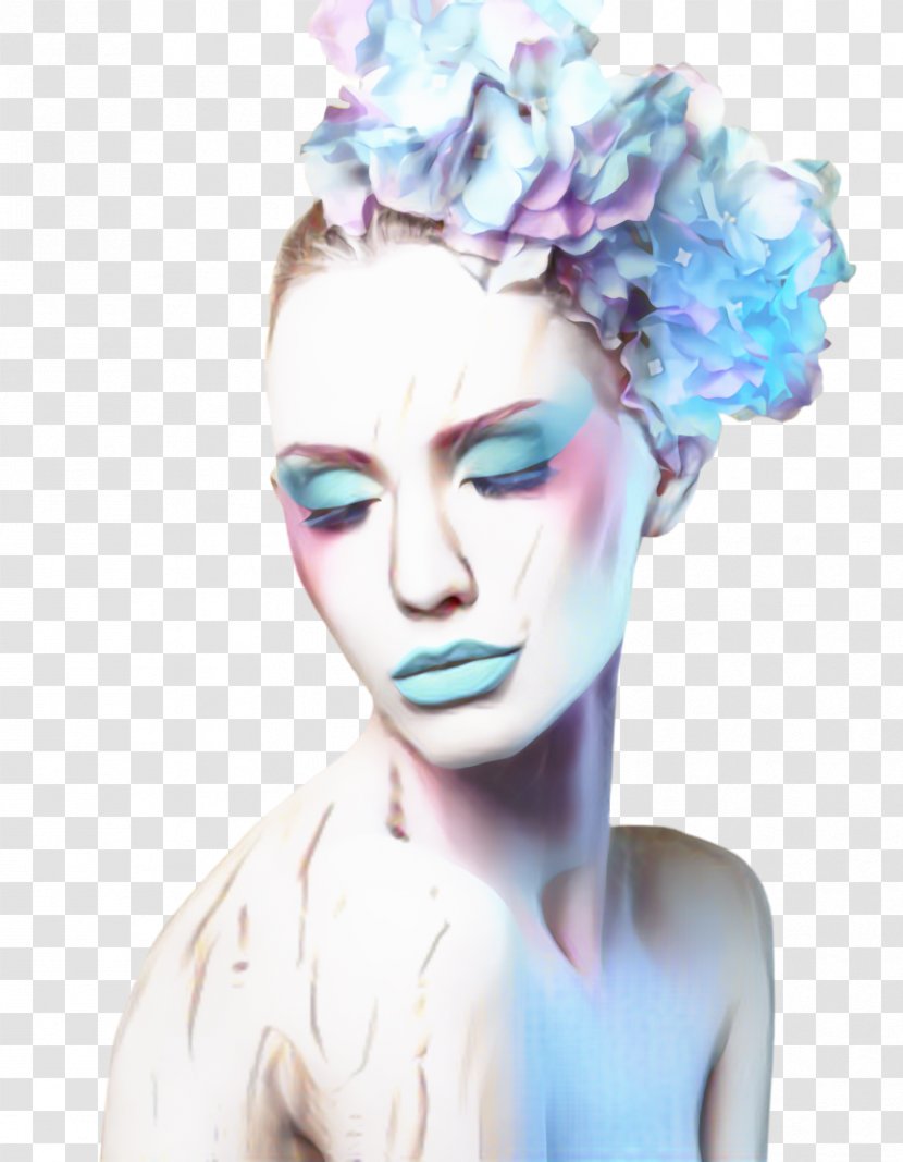 Face Beauty Bijin Portrait Illustration - Watercolor Paint - Forehead Transparent PNG