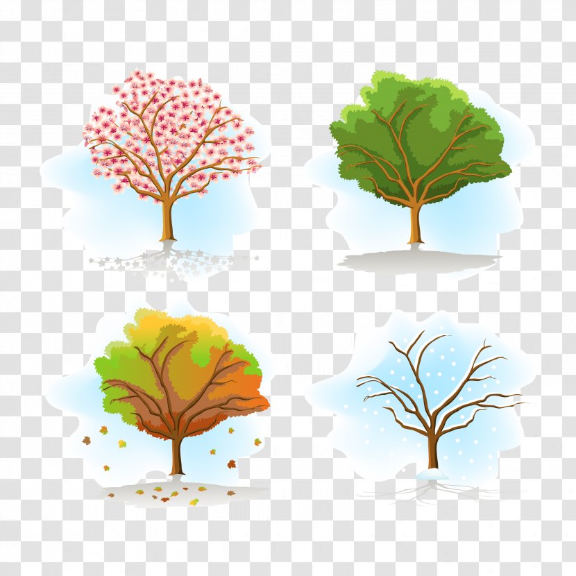 Season Tree Autumn Clip Art - Vector Leaves Transparent PNG