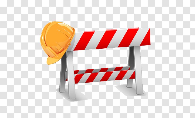 Architectural Engineering Cartoon Sign - Red - Helmet And Railings Transparent PNG