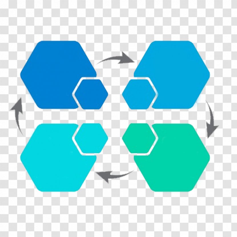 Area Chart Diagram Infographic Pie - Product Design - Hexagonal Decorative Pattern Blue Green PPT Transparent PNG