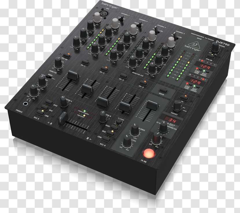 Audio Mixers DJ Mixer BEHRINGER PRO MIXER DJX750 - Silhouette - Musical Instruments Transparent PNG