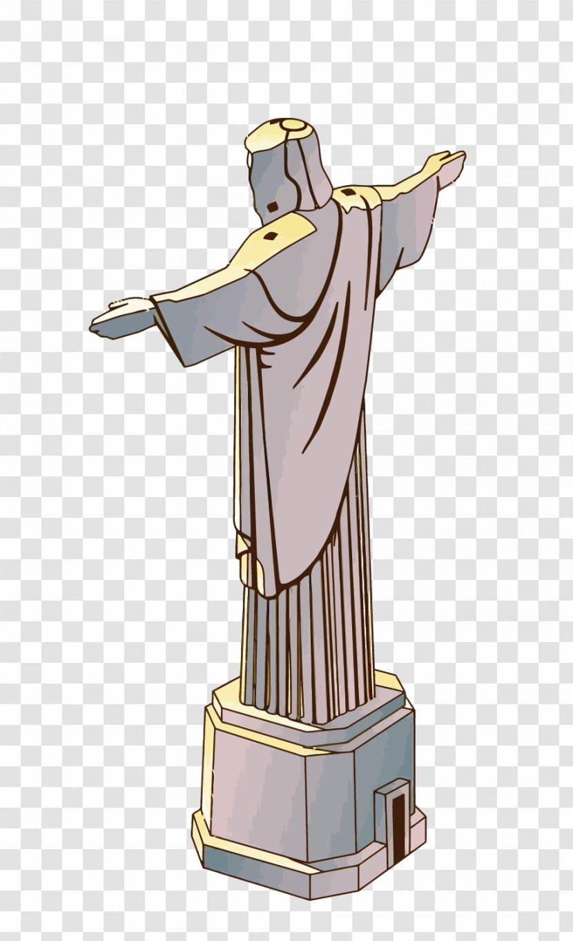 Christ The Redeemer Architecture Cartoon Illustration - Flat Design - Vector Rio Transparent PNG