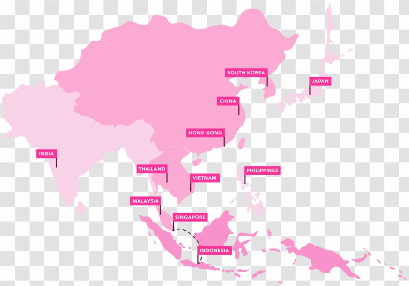Southeast Asia Vector Map Google Maps - Magenta - Indonesia Transparent PNG