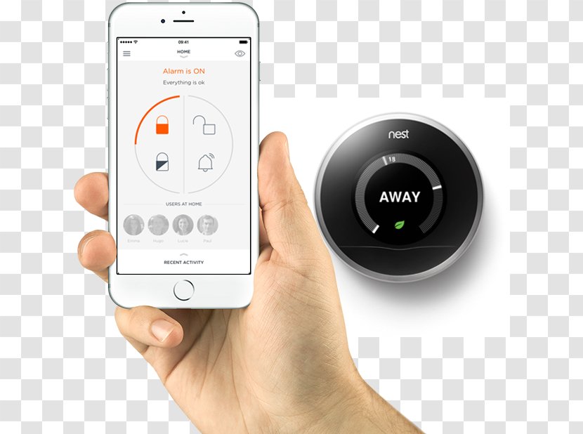 Nest Labs Learning Thermostat Smart System - Communication Device Transparent PNG