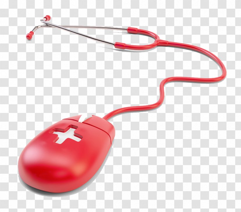 Health Care Medicine Medical Device Patient Equipment - Red Stethoscope Mouse Button Creative HD Free Transparent PNG