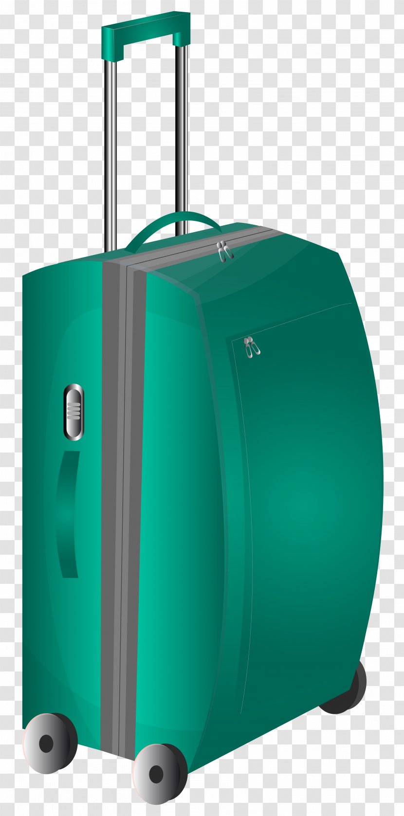 Suitcase Travel Bag Clip Art - Green Trolley Clipart Image Transparent PNG