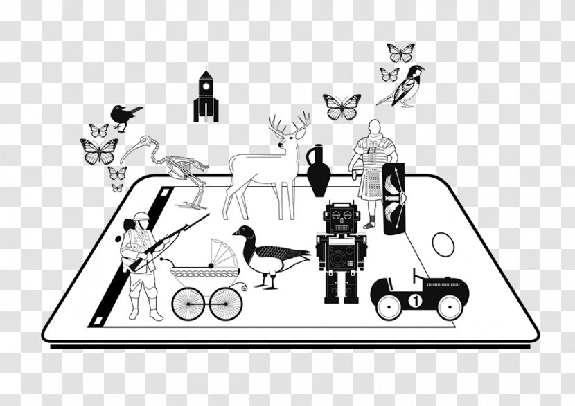 Cartoon Illustration Product Design Technology - Black And White - Hoo Transparent PNG