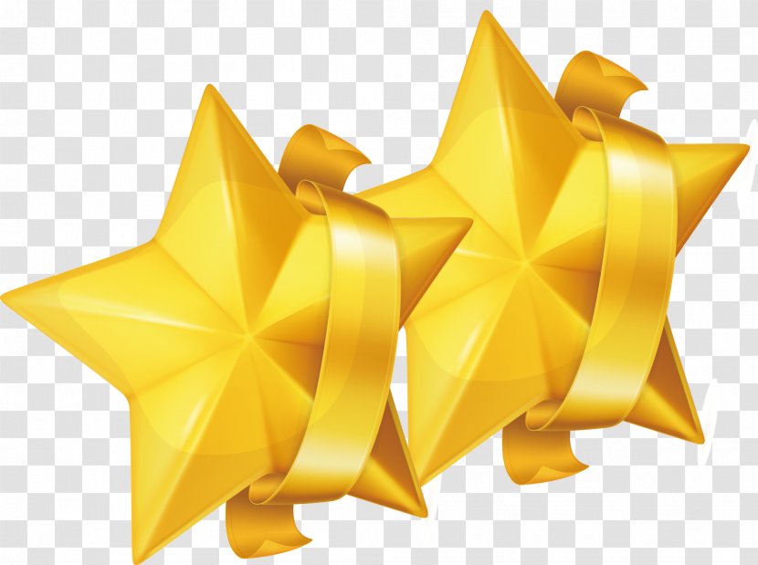 Military Star - Yellow - Five Pointed Star, Exquisite Pattern Transparent PNG