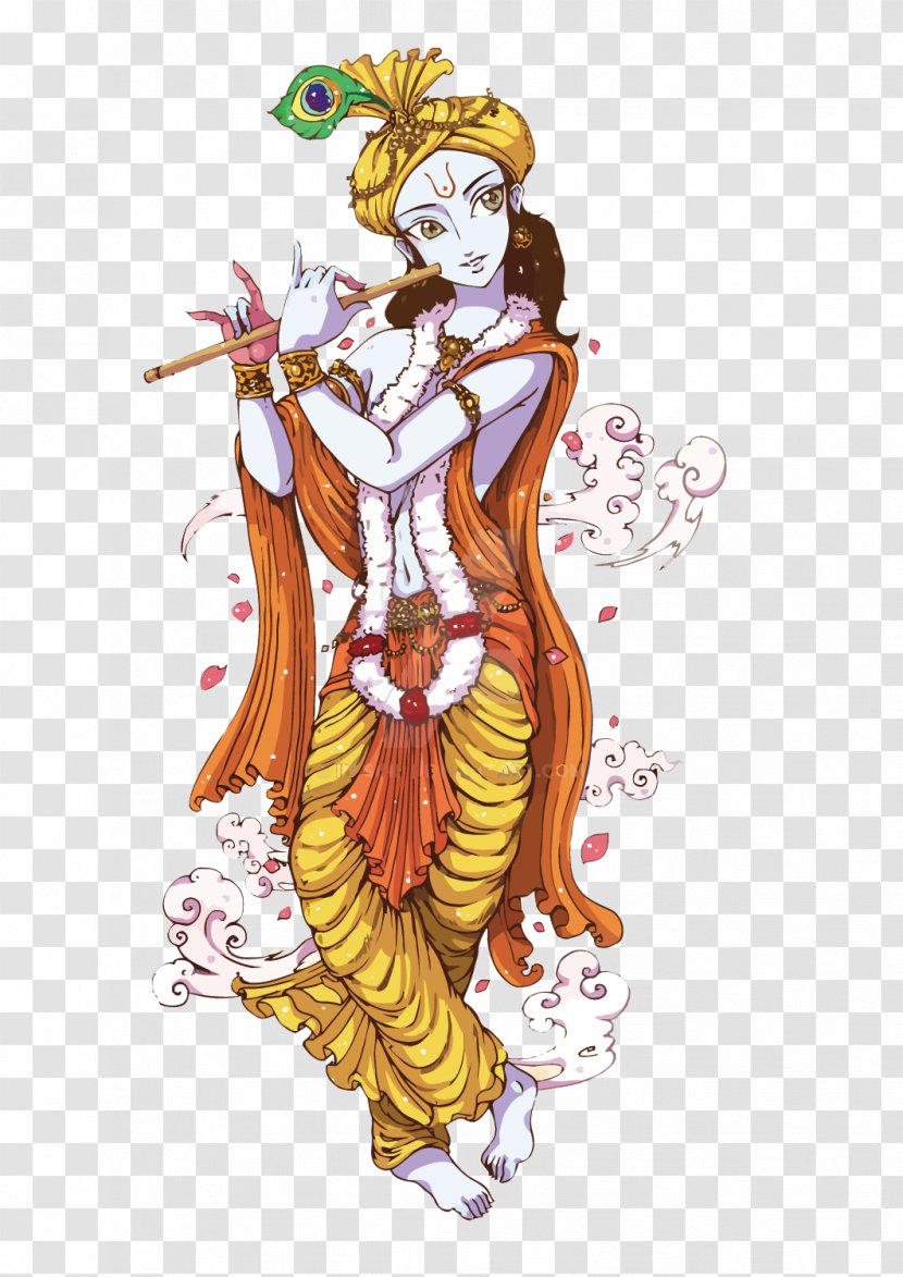 Krishna Janmashtami Radha Deity - Watercolor - Vector India God Transparent PNG