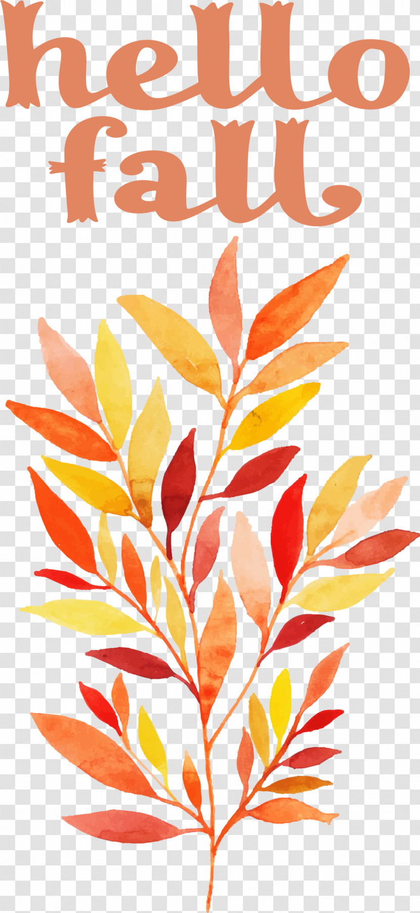 Hello Fall Fall Autumn Transparent PNG