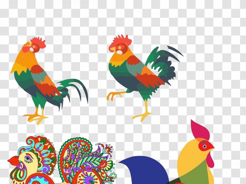 Rooster Chicken Chinese New Year - Collection Elements Transparent PNG