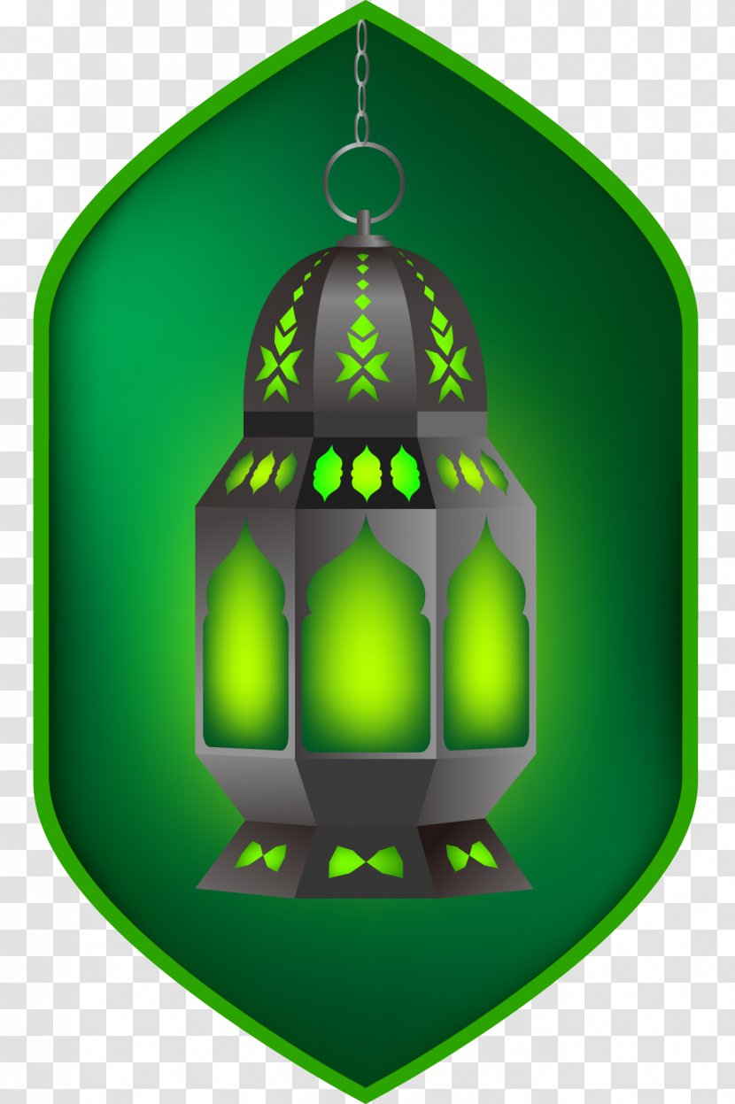 Ramadan Eid Mubarak Al-Fitr Islam - God In - Vector Green Magic Lamp Material Transparent PNG