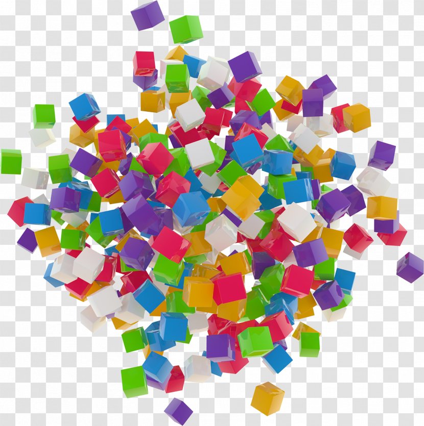 Color Square - Threedimensional Space - Colorful Cube Decoration Transparent PNG