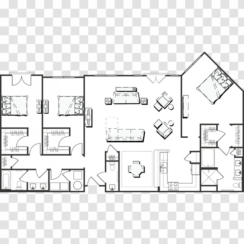 Floor Plan The Rocca Technical Drawing Apartment - Business Transparent PNG