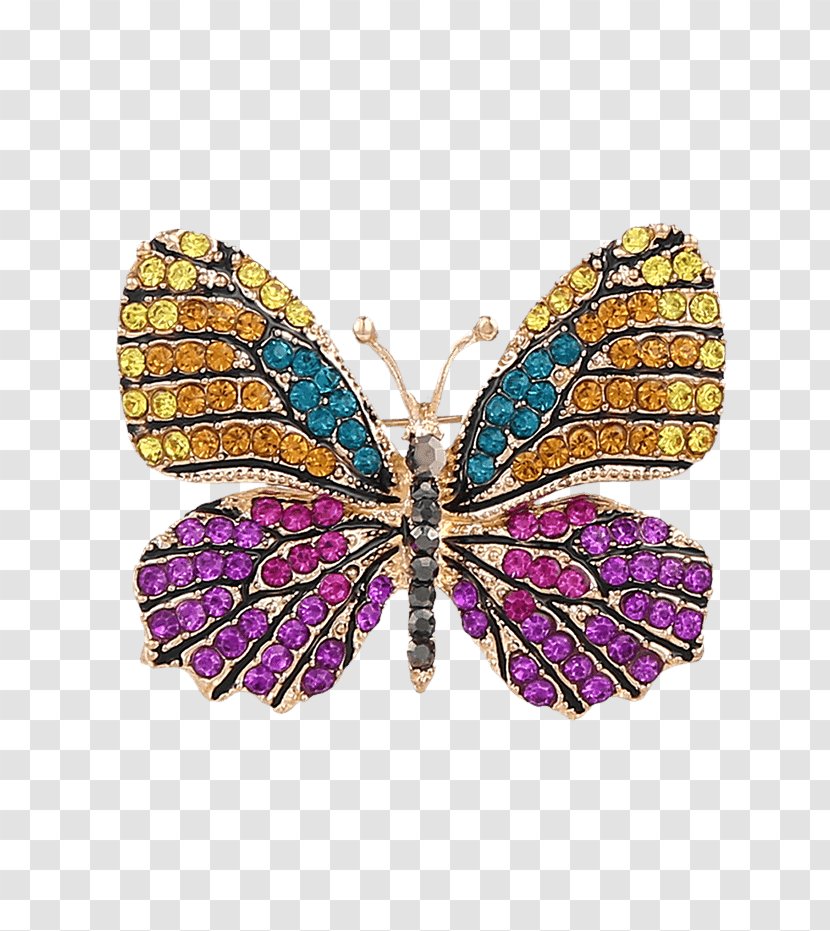 Brooches & Pins Monarch Butterfly Imitation Gemstones Rhinestones Jewellery - Gold - Butterflies Bling Earrings Transparent PNG