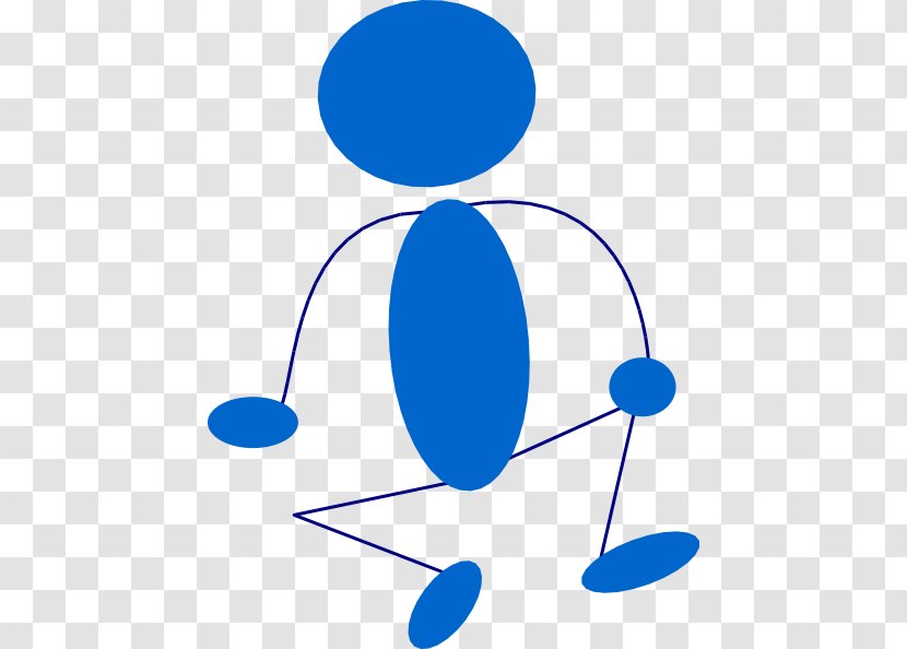 Stick Figure Sitting Clip Art - Free Content - Blue Man Cliparts Transparent PNG