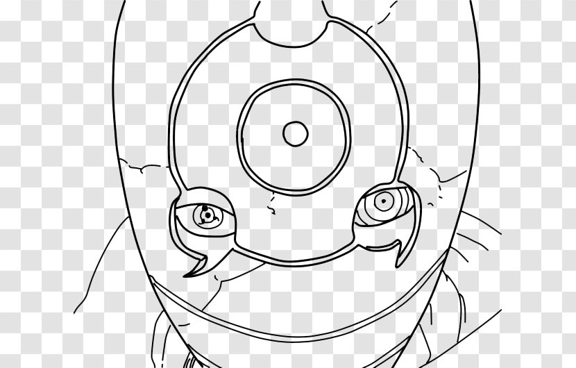 Drawing Mask Character Obito Uchiha Sketch - Heart Transparent PNG