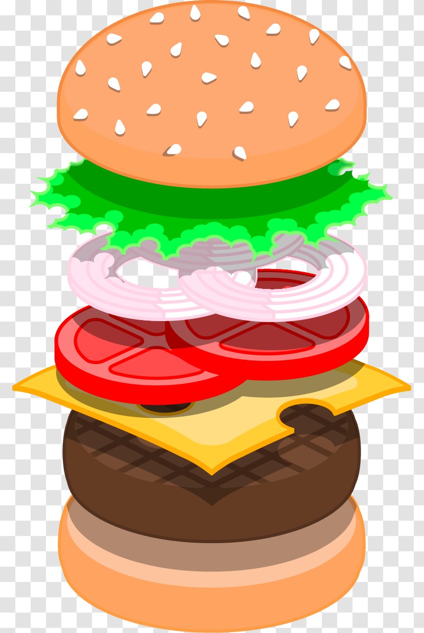Hamburger Steak Tartare Fast Food Chicken Sandwich Burger - Vector Painted Tomato Onion Transparent PNG