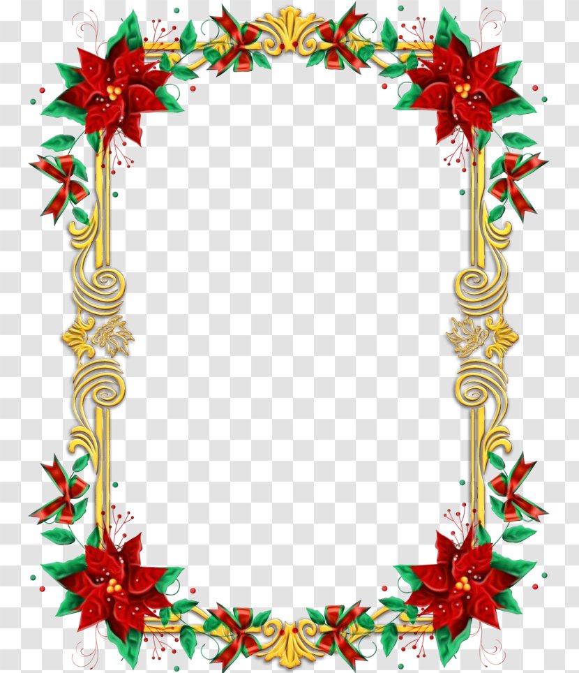 Christmas Lights Frame - Plant Ornament Transparent PNG
