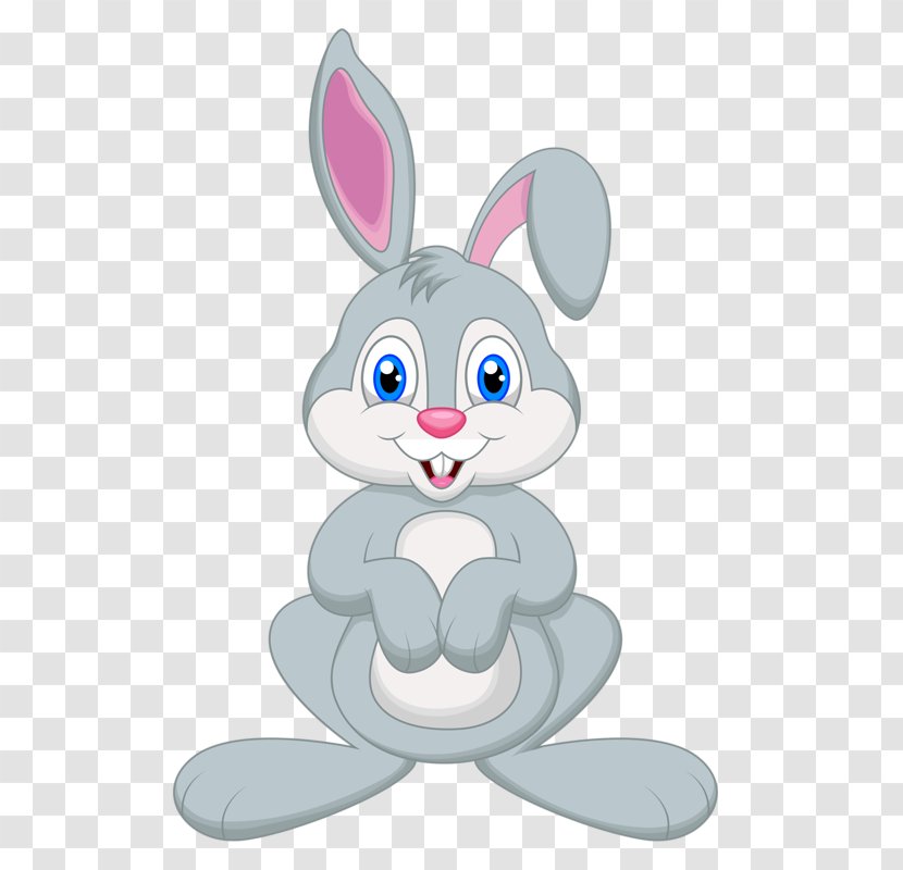 Easter Bunny Rabbit Cartoon Illustration - Whiskers - Grey Small Transparent PNG