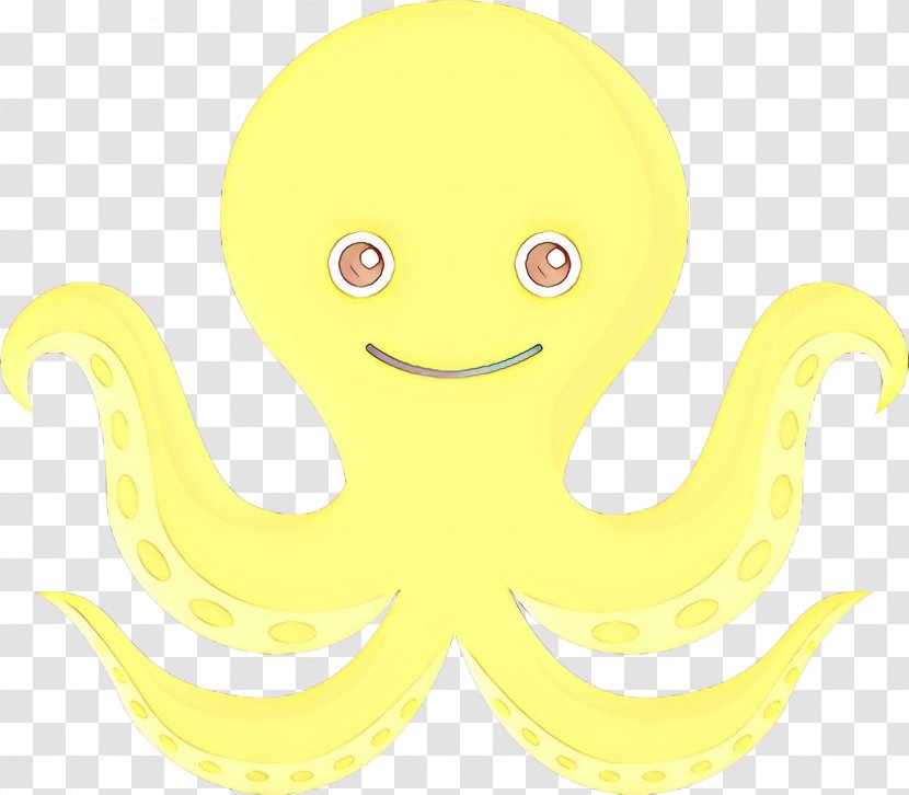 Octopus Yellow Cartoon Marine Invertebrates Line - Material Property Smile Transparent PNG