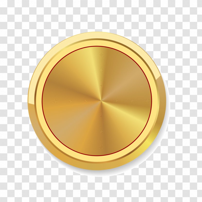 Circle Gold Disk - Yellow - Golden Atmosphere Medal Transparent PNG