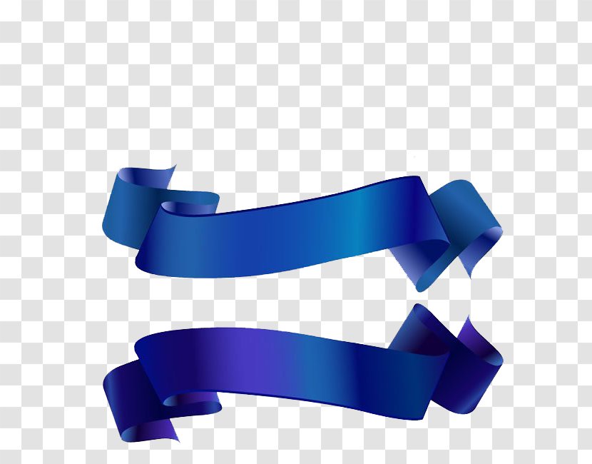 Floating Blue Ribbon - Web Banner Transparent PNG