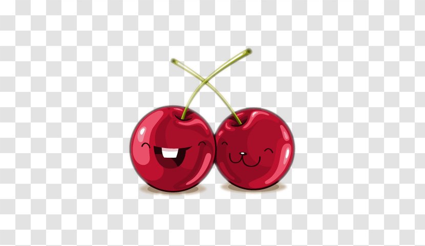 Cherry Illustration - Two Lovely Material Transparent PNG