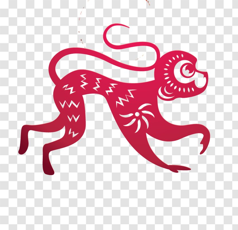 Monkey Chinese New Year Papercutting - Tree - Paper-cut Transparent PNG
