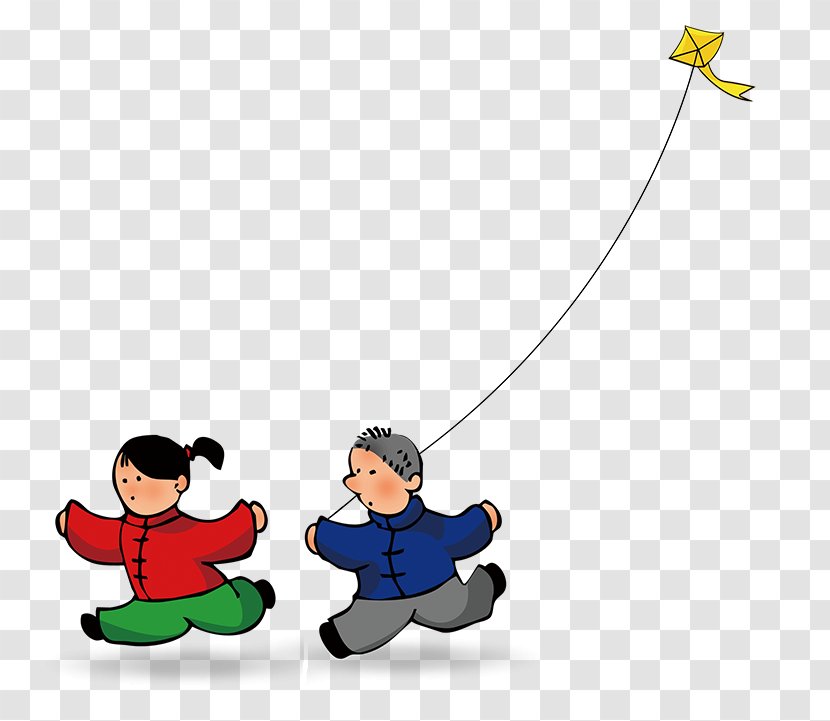 Cartoon Kite - A Child Flying Transparent PNG