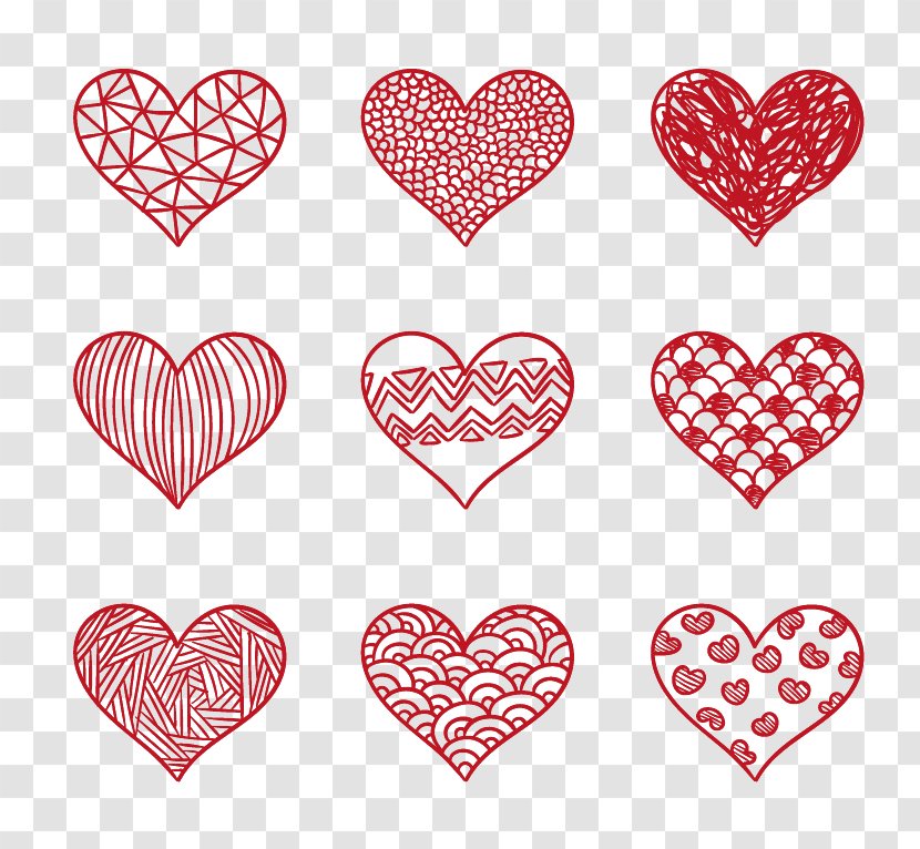 Motif Cartoon Illustration - Silhouette - Hearts Transparent PNG