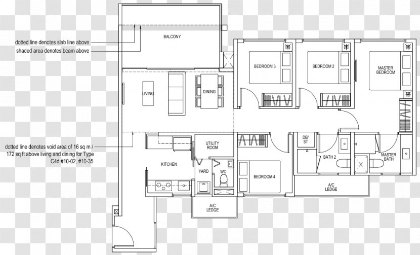 Floor Plan Executive Condominium Architecture C4A Bedroom - Diagram - Area Transparent PNG