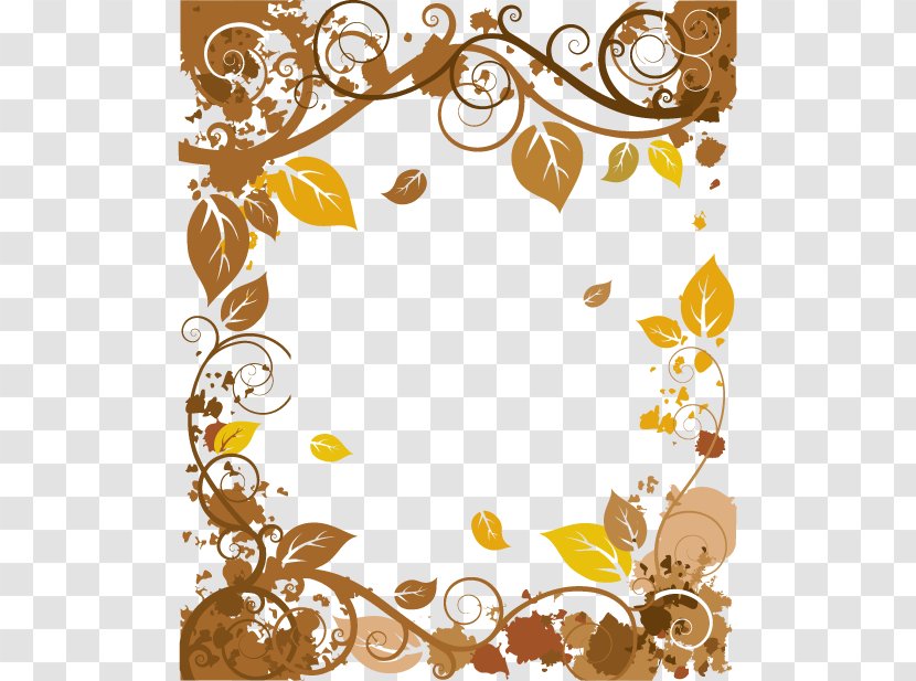 Picture Frame - Floral Design - Vector Autumn Leaves Border Transparent PNG