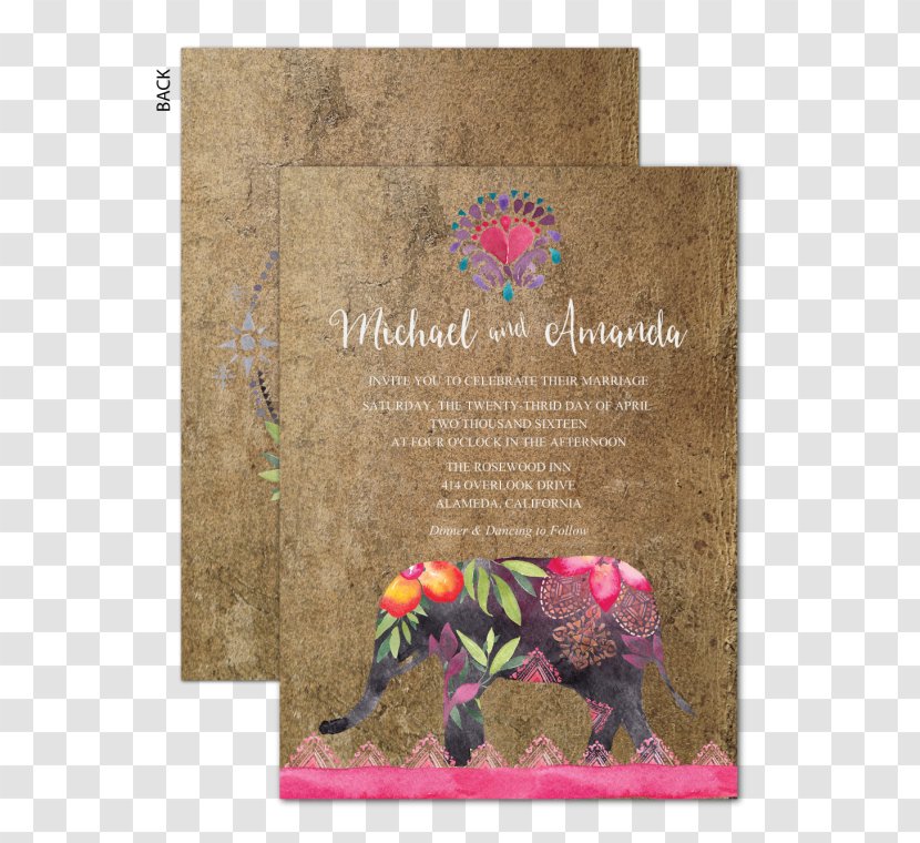 Floral Design Graphic Arts Greeting & Note Cards Font - Elephant Invitation Transparent PNG
